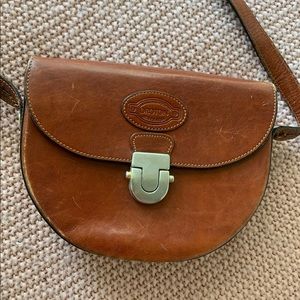 Handcrafted Oroton half moon leather designer handbag